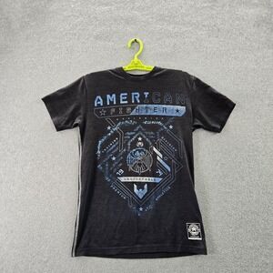 American Fighter Men Shirt‎ S Black Graphic Print Logo Short Sleeve